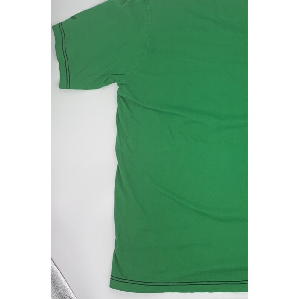 Men's COOGI Short Sleeve V-Neck Shirt Heritage Embroidered Green 4X - Picture 10 of 12